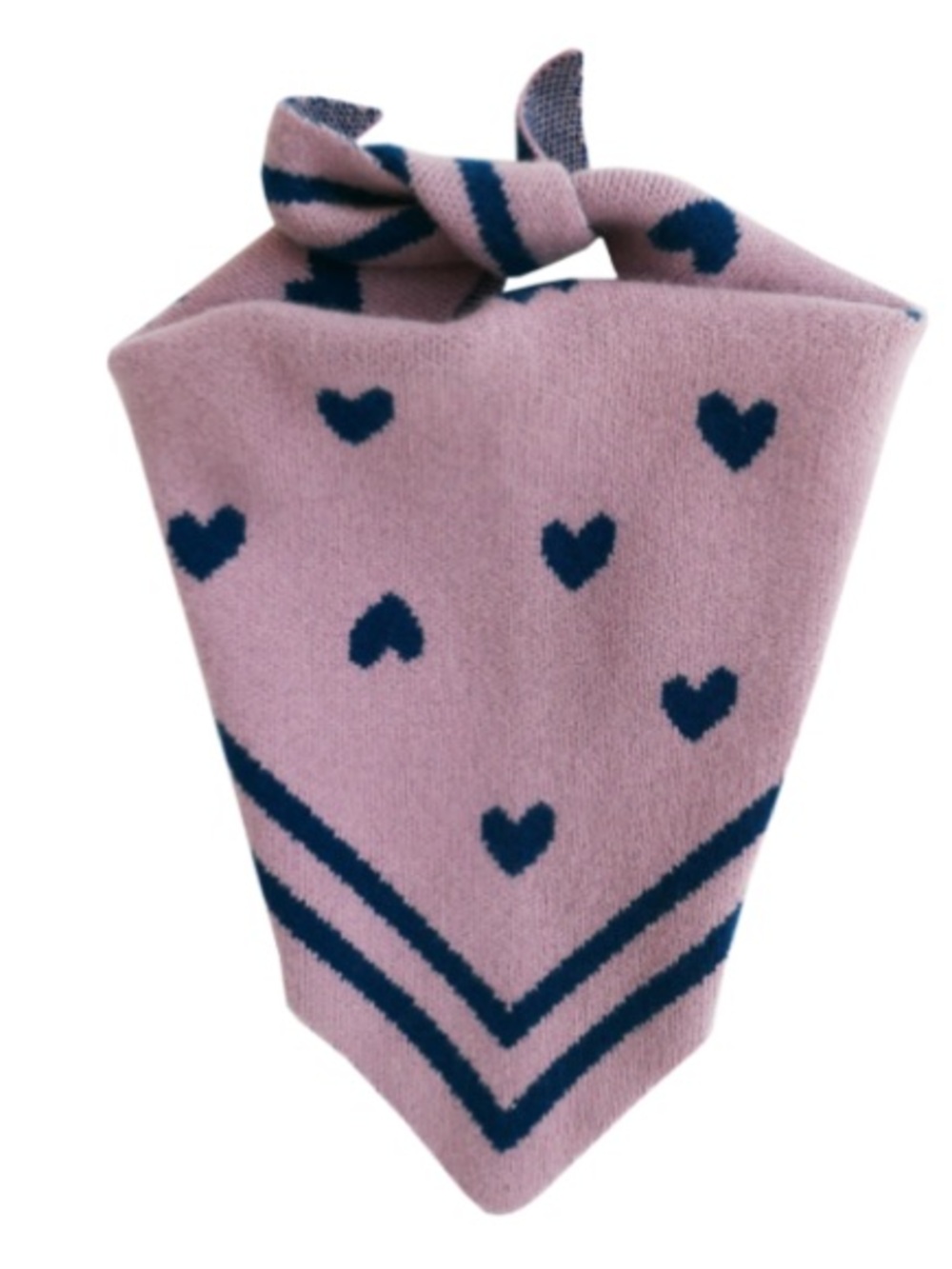 Kerri Rosenthal Cashmere Purple and Navy Heart Bandana Scarf